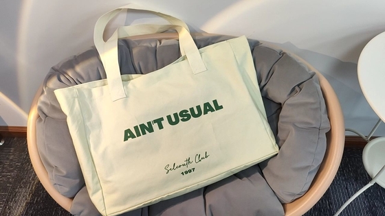 Выставка на заказ логотип напечатанный большой хлопковый полотенце Tote Bag для активного образа жизни