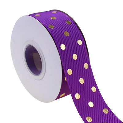 OEM принято 1.5 дюйма на заказ напечатанная золотая фольга Полька точка Grosgrain лента 38 мм для волос дуга / подарка обертывания