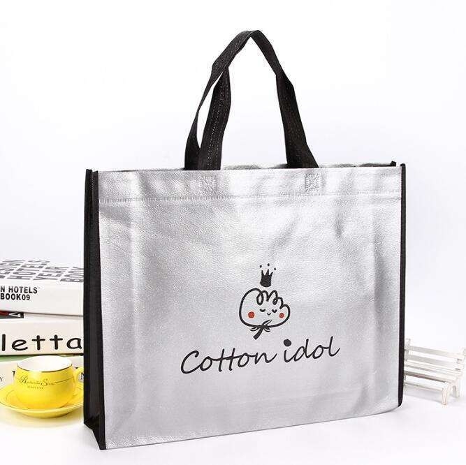 Ненужная сумка из ткани Custom LOGO Печать лазерной металлической пленкой Tote Bag для шарфов Шали